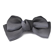 Polyester Bowknot Shoe Decorations, Detachable Shoe Buckle Clips, with Iron Findings, Gray, 59x101x18mm(AJEW-WH0323-25A)