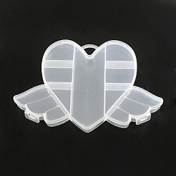 Flying Heart Plastic Bead Storage Containers, 9 Compartments, Clear, 12x17.5x2cm(X-CON-Q023-11)
