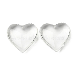 Valentine Gifts for Her Ideas Glass Pendants, Heart, Clear, 41x42x14mm, Hole: 2mm(GH44mmC01)