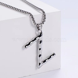 3Pcs Stainless Steel Textured Letter Pendants, Without Chain, Letter Z(LW4134-26)