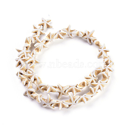 Synthetic Magnesite Bead Strand, Dyed, Starfish/Sea Stars, Tan, 15.5x13.5x5.5mm, Hole: 1mm, about 36pcs/strand, 15.15 inch(38.5cm)(X-G-P228-16-01)