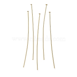 Brass Flat Head Pins, Lead Free & Cadmium Free, Real 24K Gold Plated, 50x0.6mm, Head: 1.5mm(KK-H502-01I-G)