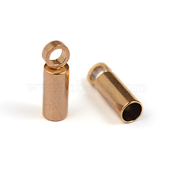 Ion Plating(IP) 304 Stainless Steel Cord Ends, End Caps, Column, Golden, 8x2.5mm, Hole: 1.5mm, Inner Diameter: 2mm(STAS-M242-04)