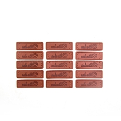 PU Imitation Leather Label Tags, for DIY Jeans, Bags, Shoes, Hat Accessories, Heart, 15x50mm(PW-WG23376-04)
