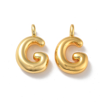 Brass Pendants, Real 18K Gold Plated, Letter G, 19x12x4.5mm, Hole: 3.2mm
