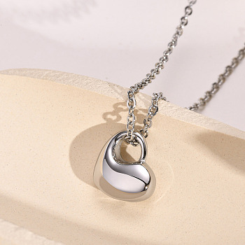 Openable 316L Surgical Stainless Steel Memorial Urn Ashes Pendants, Heart, Stainless Steel Color, 15.2x13mm