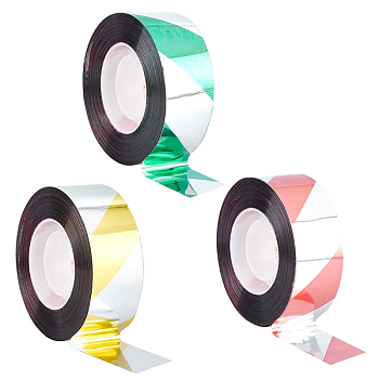 Gorgecraft 3Rolls 3 Colors Scare Tape Ribbon, Double Sided Repellent Tape for Scaring Birds Away, Mixed Color, 1 inch(24mm), about 25yards/roll(22.86m/roll), 1roll/color