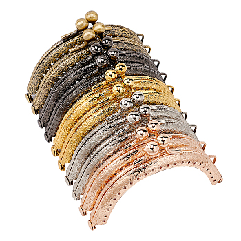 Iron Purse Frame Kiss Clasp Lock, for DIY Coin Bag Handle Sewing Craft, Mixed Color, 61x87x11mm, 5 colors, 2pcs/color, 10pcs/set