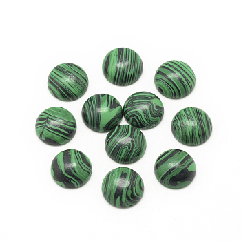 Synthetic Malachite Cabochons, Dyed, Half Round/Dome, 10x4~5mm