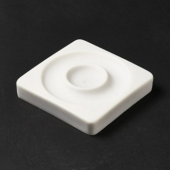 Resin Single Bracelet Diaplay Stands, Square, White, Tray: 20mm, 8.75x8.85x1.75cm