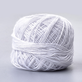 Cotton Blend Threads, Macrame Cord, 3-Ply, with Spool, White, 0.5mm, about 60~62yards/roll(60~62 feet/roll)