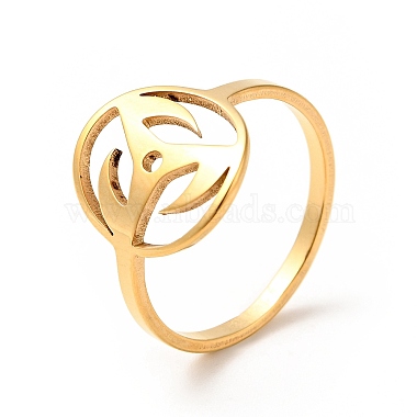 Ion Plating(IP) 201 Stainless Steel Wheel Finger Ring for Women(RJEW-G266-27G)-3