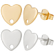 40Pcs 2 Colors 304 Stainless Steel Heart Stud Earring Findings(STAS-BBC0002-37)-1