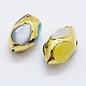 Edge Golden Plated Cat Eye Beads(PEAR-F006-98G)-2