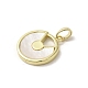 Brass Pave Shell Pendants(KK-I708-06A-G)-2