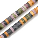 Matte Porcelain Heishi Wheel Beads Strands, Antique Ceramic Flat Disc Beads, Mixed Color, 6x2.5mm, Hole: 1.2mm, about 162pcs/strand, 15.79''(40.1cm)(PR-CBA03B0-03E)