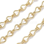 Brass Textured Twist Link Chains, Long-Lasting Plated, Rack Plating, Lead Free & Cadmium Free, Soldered, with Spool, Real 18K Gold Plated, 9x5x3mm(CHC-H116-05G)