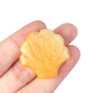 Natural Yellow Jade Carved Healing Shell Shape Figurines, Reiki Energy Stone Display Decorations, 30x30mm(PW-WG72799-06)