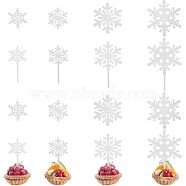 SUPERFINDINGS 8 Sets 2 Style Acrylic Cake Toppers, Cake Inserts Decoration, Christmas Theme, Snowflake, White, 43~111.5x37.5~69x1mm, 4 sets/style(DIY-FH0004-90A)