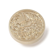 Golden Tone Wax Seal Brass Stamp Head, Floral Collection Pattern, for Wax Seal Stamp, Bird, 25x14mm, Inner Diameter: 7mm(DIY-B079-02G-10)