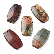 Natural Polychrome Jasper/Picasso Stone/Picasso Jasper Pendants, Drum, 33x18x4~5mm, Hole: 1~1.5mm(G-S366-003)