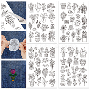4 Sheets 11.6x8.2 Inch Stick and Stitch Embroidery Patterns, Non-woven Fabrics Water Soluble Embroidery Stabilizers, 297x210mmm(DIY-WH0455-011)