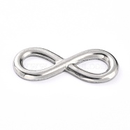 304 Stainless Steel Links Connectors, Infinity, Stainless Steel Color, 15x36x2mm, Hole: 11x8mm(STAS-B005-07P)