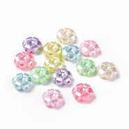 Imitation Pearl Acrylic Beads, Flower, Mixed Color, 10.5x10x4.3mm, Hole: 1.5mm(X-OACR-E013-23)