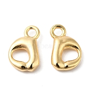 Brass Charms, Real 18K Gold Plated, Letter D, 13x9x3mm, hole: 2mm(KK-P234-13G-D)