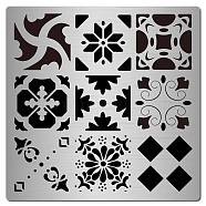 Stainless Steel Cutting Dies Stencils, for DIY Scrapbooking/Photo Album, Decorative Embossing DIY Paper Card, Matte Stainless Steel Color, Flower Pattern, 16x16cm(DIY-WH0238-058)