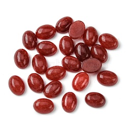 Natural White Jade Cabochons, Oval, Dyed, Dark Red, 8~8.5x6~6.5x2.5~3.5mm(G-A094-01B-25)