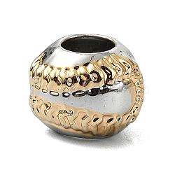 Sport Theme Alloy European Beads, Large Hole Beads, Platinum & Golden, Baseball, 9.5x7.5mm, Hole: 4.5mm(FIND-G113-07GP-01)