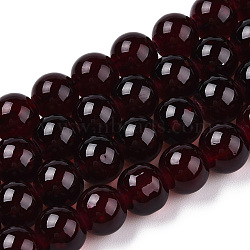 Baking Painted Imitation Jade Glass Round Bead Strands, Coconut Brown, 8.5~9mm, Hole: 1.5mm, about 100~105pcs/strand, 31.8 inch(DGLA-Q021-8mm-48)