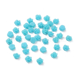 Resin Cabochons, Flower, Dodger Blue, 6x3mm(CRES-B3430-A112)