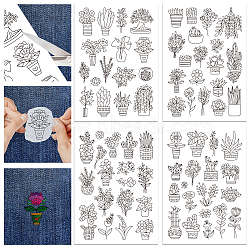 4 Sheets 11.6x8.2 Inch Stick and Stitch Embroidery Patterns, Non-woven Fabrics Water Soluble Embroidery Stabilizers, 297x210mmm(DIY-WH0455-011)