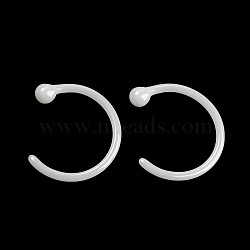 Hypoallergenic Bioceramics Zirconia Ceramic Hoop Nose Rings, Piercing Nose Rings, No Fading and Nickel Free, WhiteSmoke, 9.5x8.5mm, Head: 2mm(AJEW-Z014-01C)