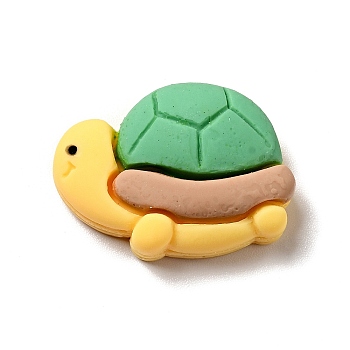 Ocean Theme Opaque Resin Cabochons, Lovely Cartoon Sea Animal, Colorful, Tortoise, 17.5x24x7mm
