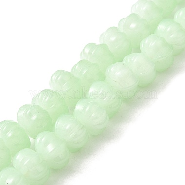 Pale Green Pumpkin Glass Beads
