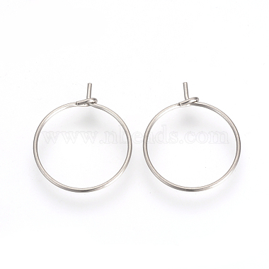304 Stainless Steel Hoop Earrings(X-STAS-R071-40)-2