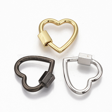 Mixed Color Heart Brass Locking Carabiner