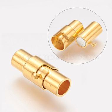 Brass Locking Tube Magnetic Clasps(MC078-G)-2
