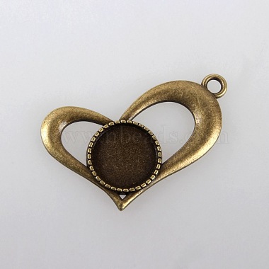 Antique Bronze Heart Alloy Pendants