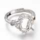 Adjustable Brass Micro Pave Clear Cubic Zirconia Finger Ring Components(ZIRC-I049-11P)-1