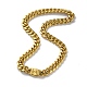 Ion Plating(IP) 304 Stainless Steel Cuban Link Chain Necklaces(NJEW-P288-12G)-1