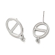 Rhodium Plated 925 Sterling Silver Stud Earring Findings(STER-P056-03P)-2
