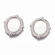 304 Stainless Steel Cabochon Settings, Oval, Stainless Steel Color, Tray: 10x8mm, 16x14x2mm, Hole: 10x8mm(STAS-G218-16P)