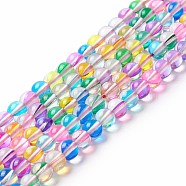 Synthetic Moonstone Beads Strands, Round, Colorful, 6mm, Hole: 0.8mm, about 63pcs/strand, 14.57''~15.55''(37~39.5cm)(G-E573-02A-18)