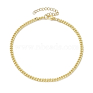 Brass Curb Chain Anklets, Golden, 9-1/8 inch(23cm)(AJEW-AN00582)