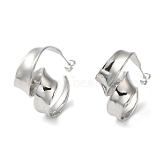 Non-Tarnish 304 Stainless Steel Twist Stud Earrings for Women, Stainless Steel Color, 32x20mm(EJEW-K244-28P)