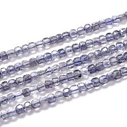 Natural Iolite/Cordierite/Dichroite Beads Strands, Faceted, Cube, 2x2x2mm, Hole: 0.3mm, about 180pcs/strand, 15.35 inch(39cm)(G-H266-30)